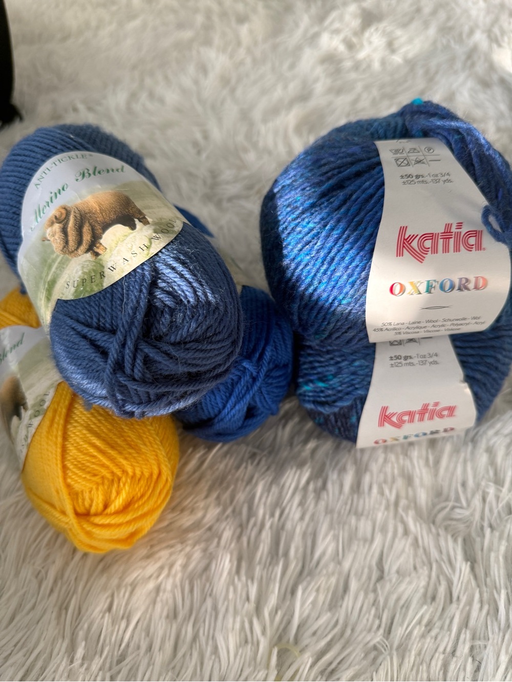 Bright yarn bundle of Katia Oxford (2) wool-acrylic and Superwash wool (3)